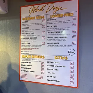 menu