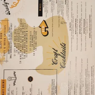 Happy hour menu March 2023