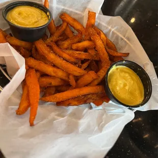 Sweet potato fries good flavor texture leaves something to be desired