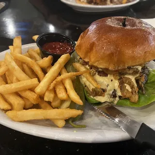 Crispy Jalapeño Goat Cheese Burger