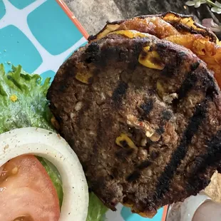 Inside of veggie burger with Great grill marks!