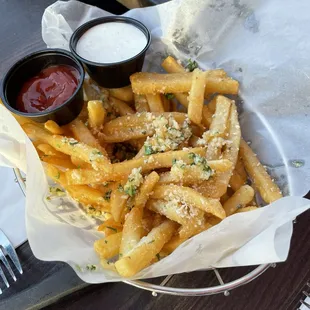Gilroy, fries and other words garlic fries was delicious one out of 10 definitely a 10
