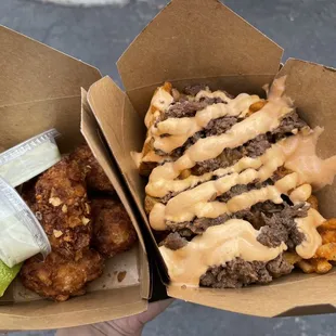 The fried chicken + bulgogi waffle fries