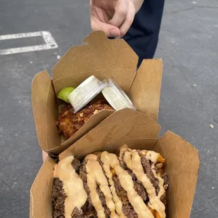 Bulgogi waffle fries + the fried chicken