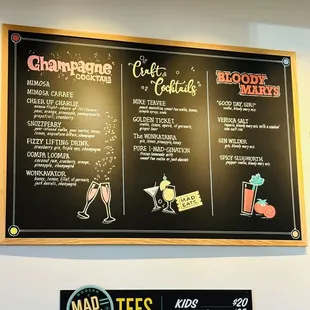 Beverage menu