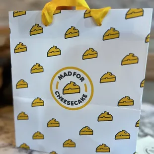 Cute bag our cheesecake came in