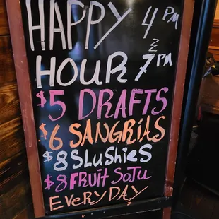 a happy hour sign