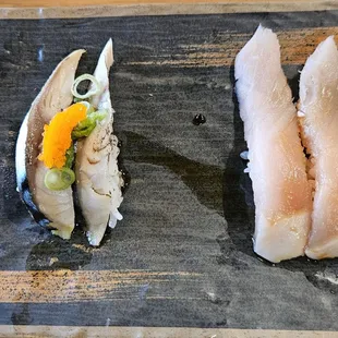 Thinly sliced fish was yummy, each piece was perfect for one bite