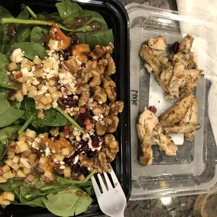 Chicken spinach salad