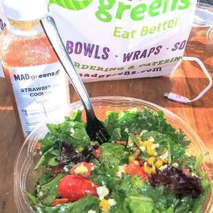 New Lemon Pepper shrimp bowl with strawberry smoothie