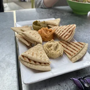 Hummus Trio with warm pita
