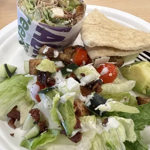 Salad and wrap for lunch!