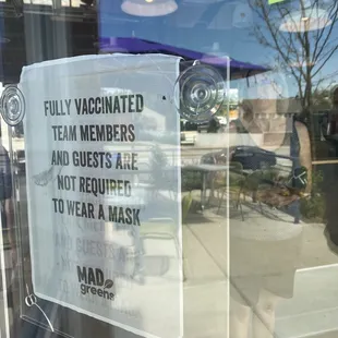 Not required to wear a mask