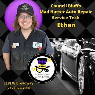 Our latest and newest technician, Ethan ! Drop by and say hi!