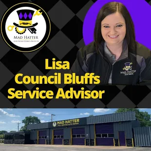 Come see service advisor Lisa for all your car repair needs!