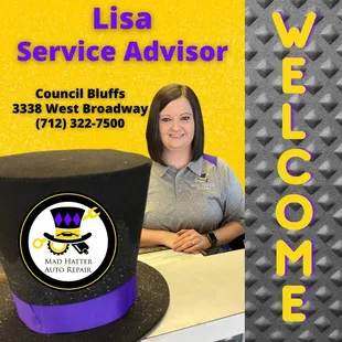 Service Advisor Lisa is ready to serve you and your auto repair needs!