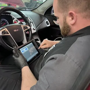 Mechanic Cory troubleshooting some dash board lights and errors