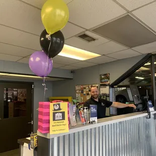 National Mad Hatter Day 2021 at the Council Bluffs shop! Service Advisor Cory is ready to help you understand your car repair needs!