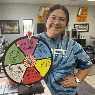 Yelp Check In Winner! Spin the wheel when you check in on Yelp and you could win a free oil change or gift card!