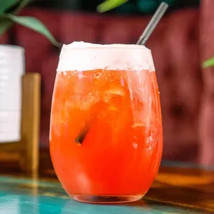 a close up of a drink