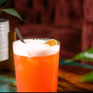 a glass of orange juice