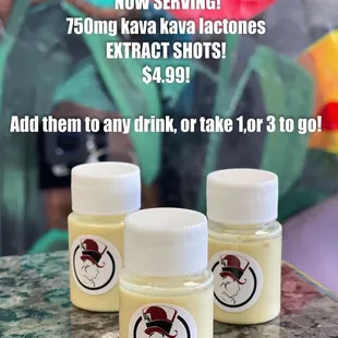 three bottles of mad hatter kava