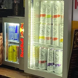 Plenty of White Claw, good cause fruit flies around main bar / bottles.