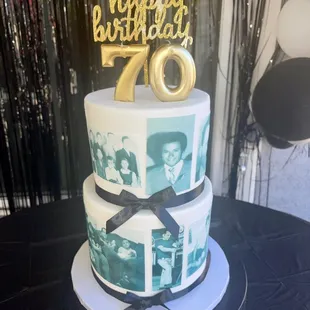 My Dad's 7O th Birthday cake with wonderful memories from his childhood till 70