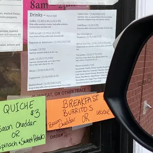 Menu. Was told the burritos are a new and possibly limited time item