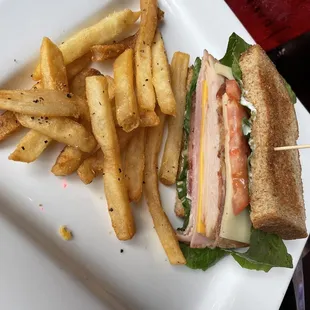 a sandwich and french fries