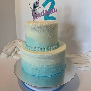 a frozen birthday cake