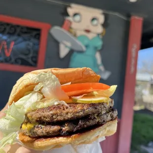 Double American with cheese ~$10