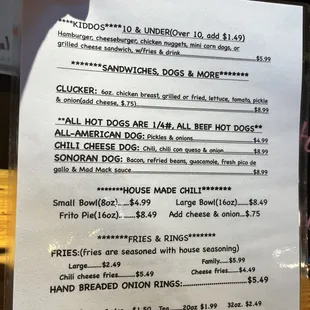 Menu back