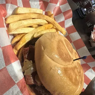 Cowboy burger combo