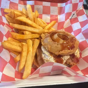 Hickory Burger with added fried egg