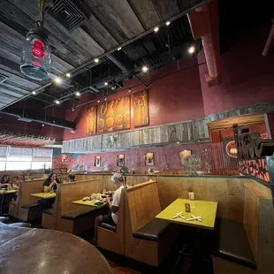 Restaurant table view at lunch