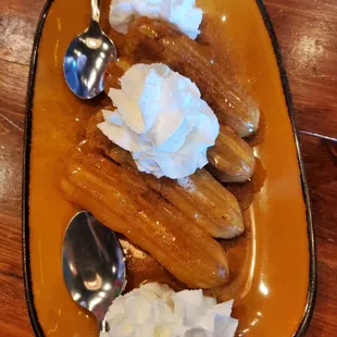 Chocolate Hazelnut filled Chirros smothered in honey &amp; cinnamon!