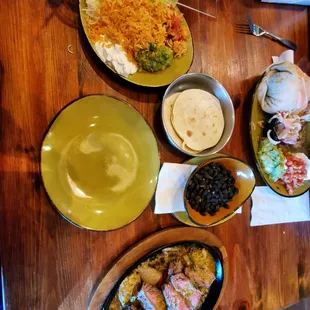 Steak Fajita spread! I took 3 containers of leftovers home for my daughter &amp; I to have for lunch next day! Amazing value!