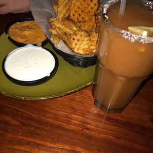 Fries, Queso and Ranch