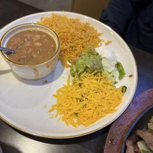 Fajita sides. The only downside was the hotdog pieces in the Boracho beans.