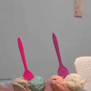 three scoops of ice cream