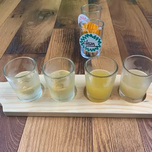 Flight half way through my tasting. Great variety real fruit taste.