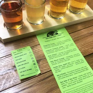 Menu/flight (4 for $10)