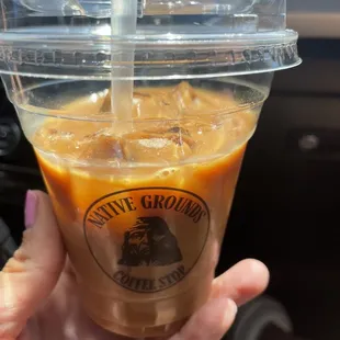 2 Shots over ice with oat milk