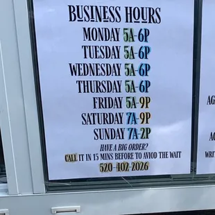 updated hours (9/18/20)