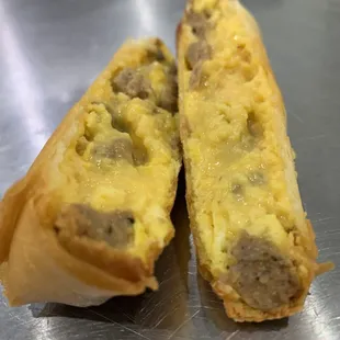 Pozer of the Month - It looks like an Eggroll on the outside but the Hot &amp; Melty inside will surprise you!  Pictured: Sausage, Egg &amp; Cheddar