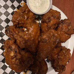 Buffalo chicken wings. Medium spicy.