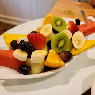 large Fresh Fruit Medley which could have served as a breakfast by itself.