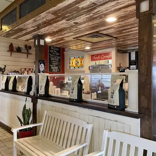 the counter and seating area