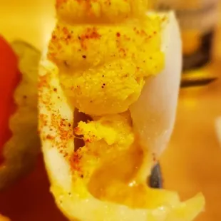 Mangled deviled egg but it was good